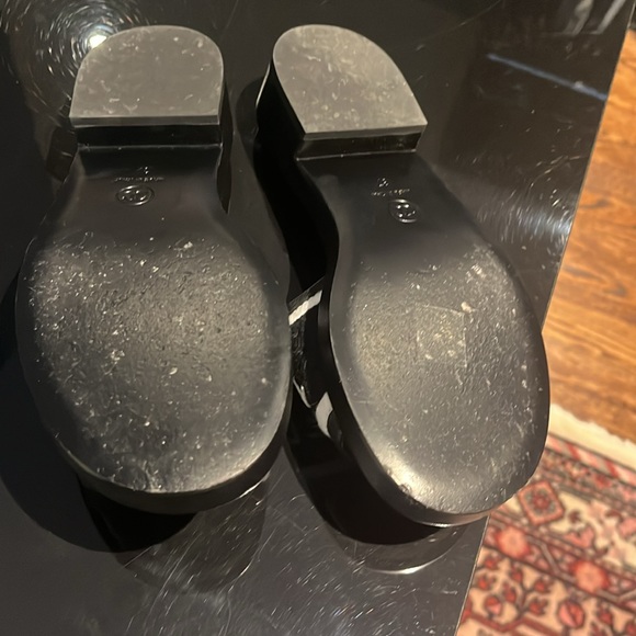 Chanel Lambskin Embroidered CC Mule Sandal 37 Black White - Picture 9 of 11